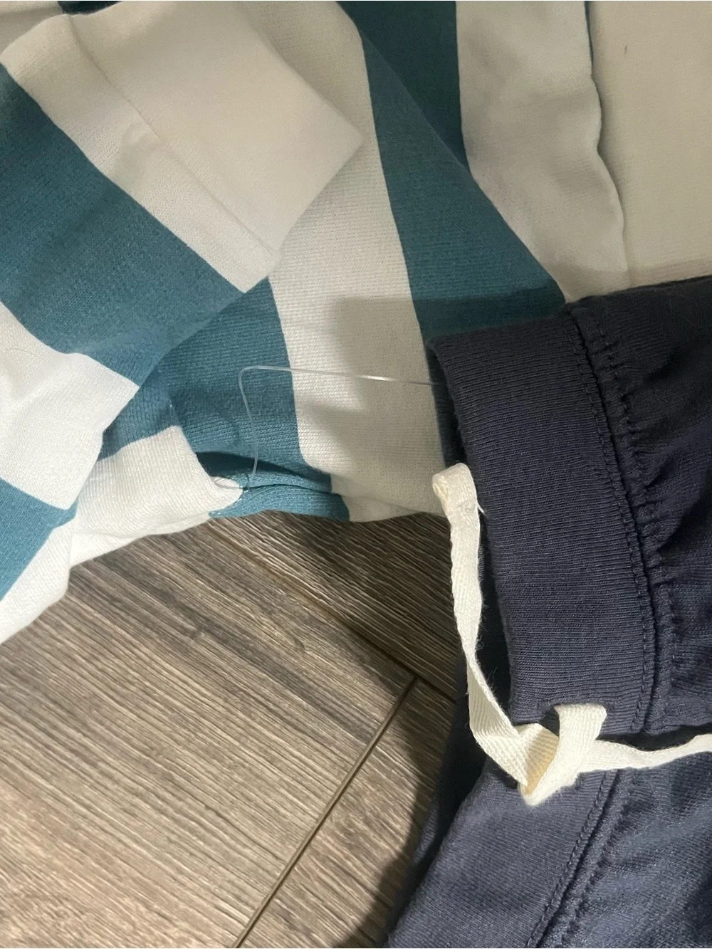 Carter’s Teal and White Striped Top with Navy Joggers